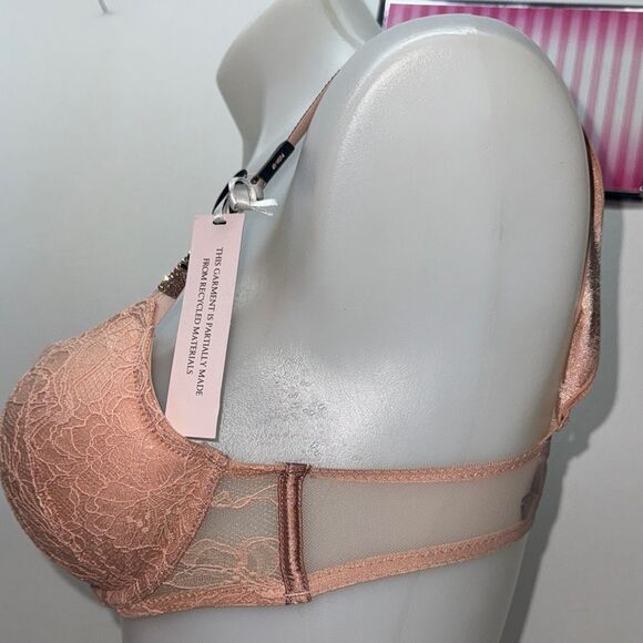 🔥Victoria's Secret cream Lace Bra push-up bombshell Sz 32A NWT - Picture 5 of 7